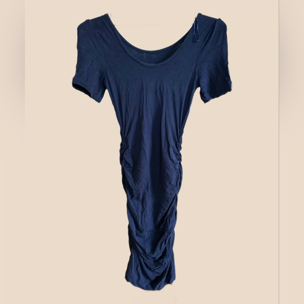 Tart Maternity Short Sleeve Scoop Neck Ruched Dress - Picture 3 of 8